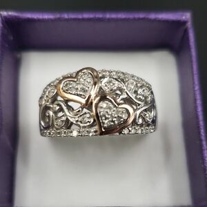 AV Alwand Vahan 925 with 14K Hearts Diamond Filigree Ring